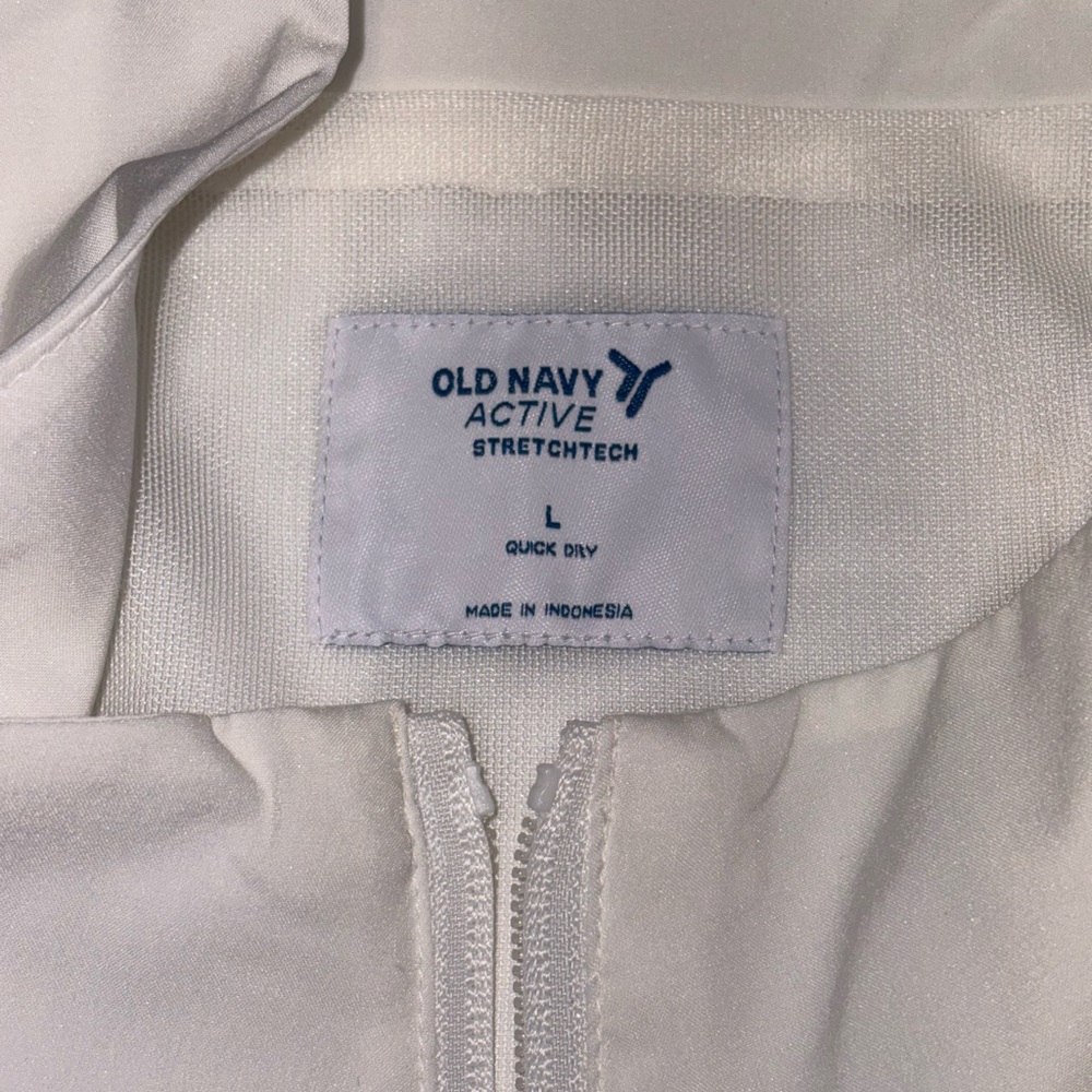 Old Navy StretchTech Packable Ruffle-Trim Jacket white full-zip drawstring large - Picture 5 of 11